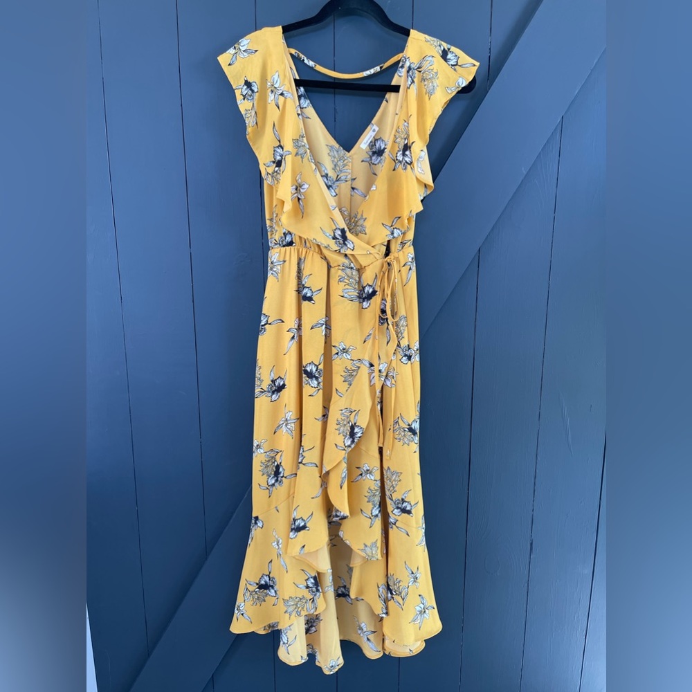 Yellow bird print Soprano Dress